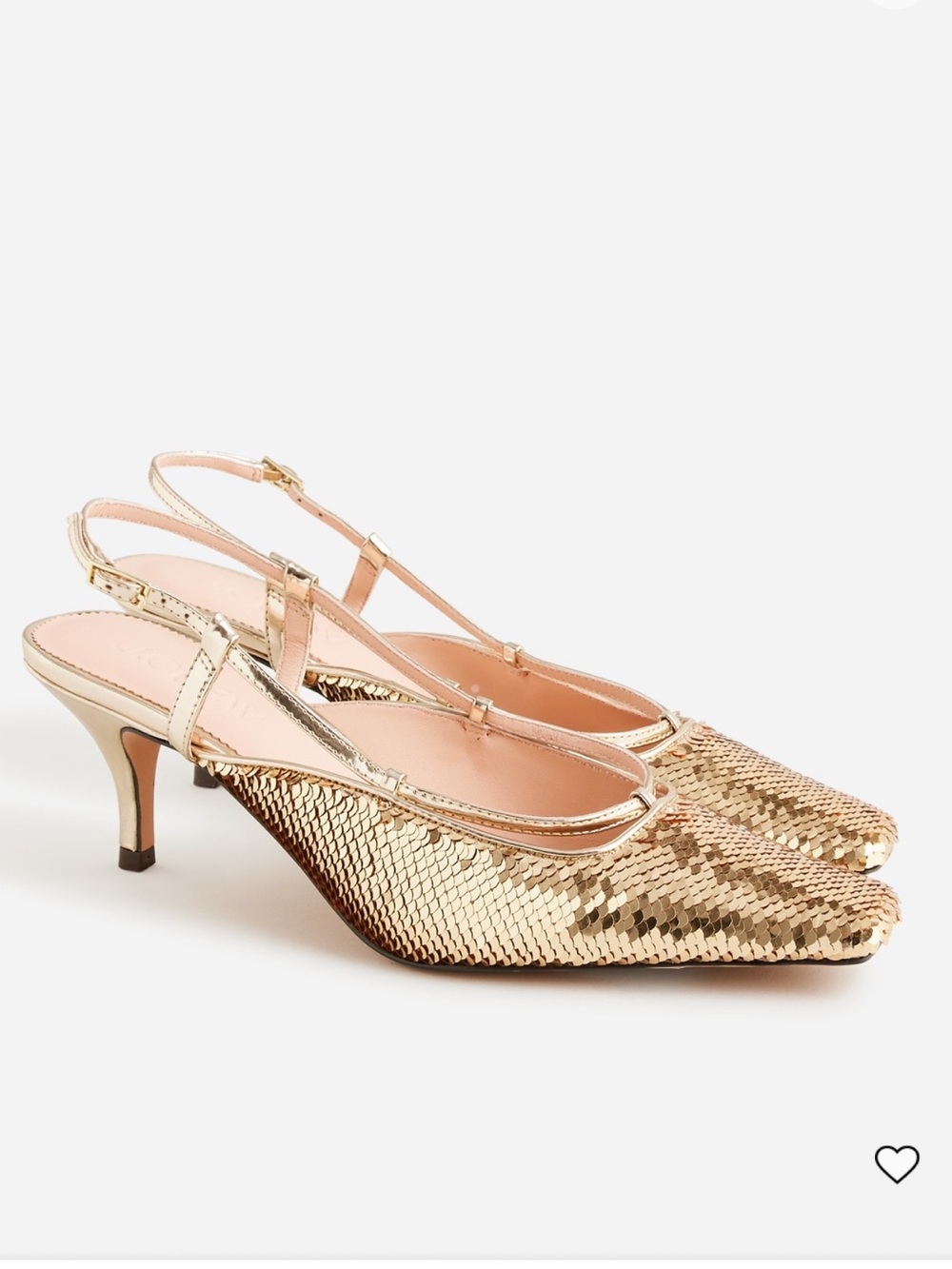 J Crew Leona Slingback Heels in Gold